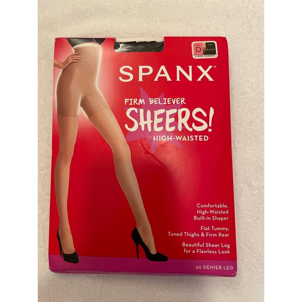 Spanx Black Sheer Shapers - Size D